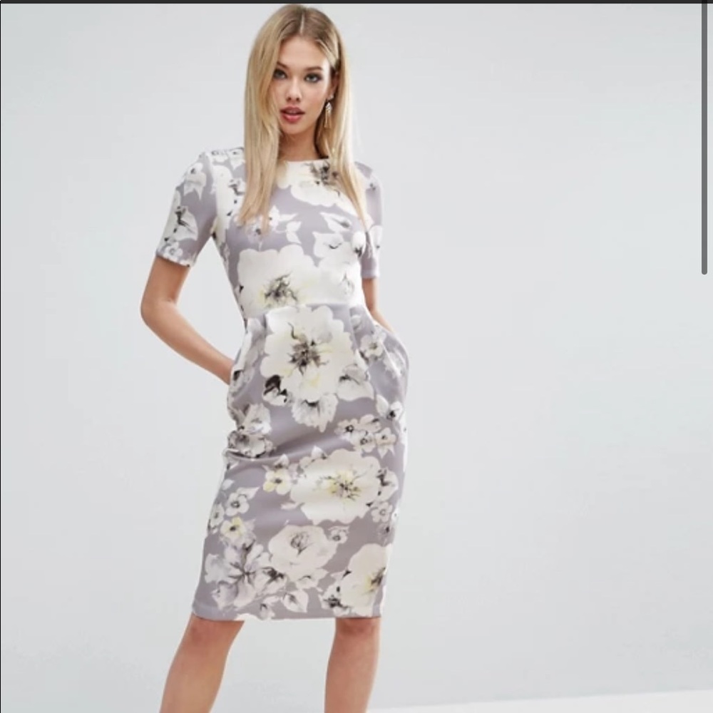 ASOS Floral Print Occasion Pencil Dress